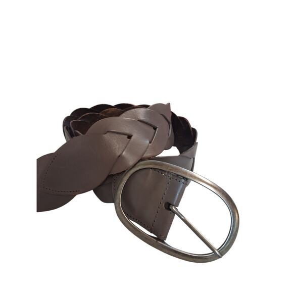 2" Braided  Leather Women's size M/L Chunky Y2K Casual Belt Western Prep Career - Picture 1 of 11
